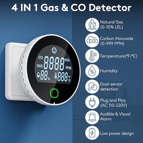DOUSHIQIAN dual-alarm CO detector for fast safety alerts