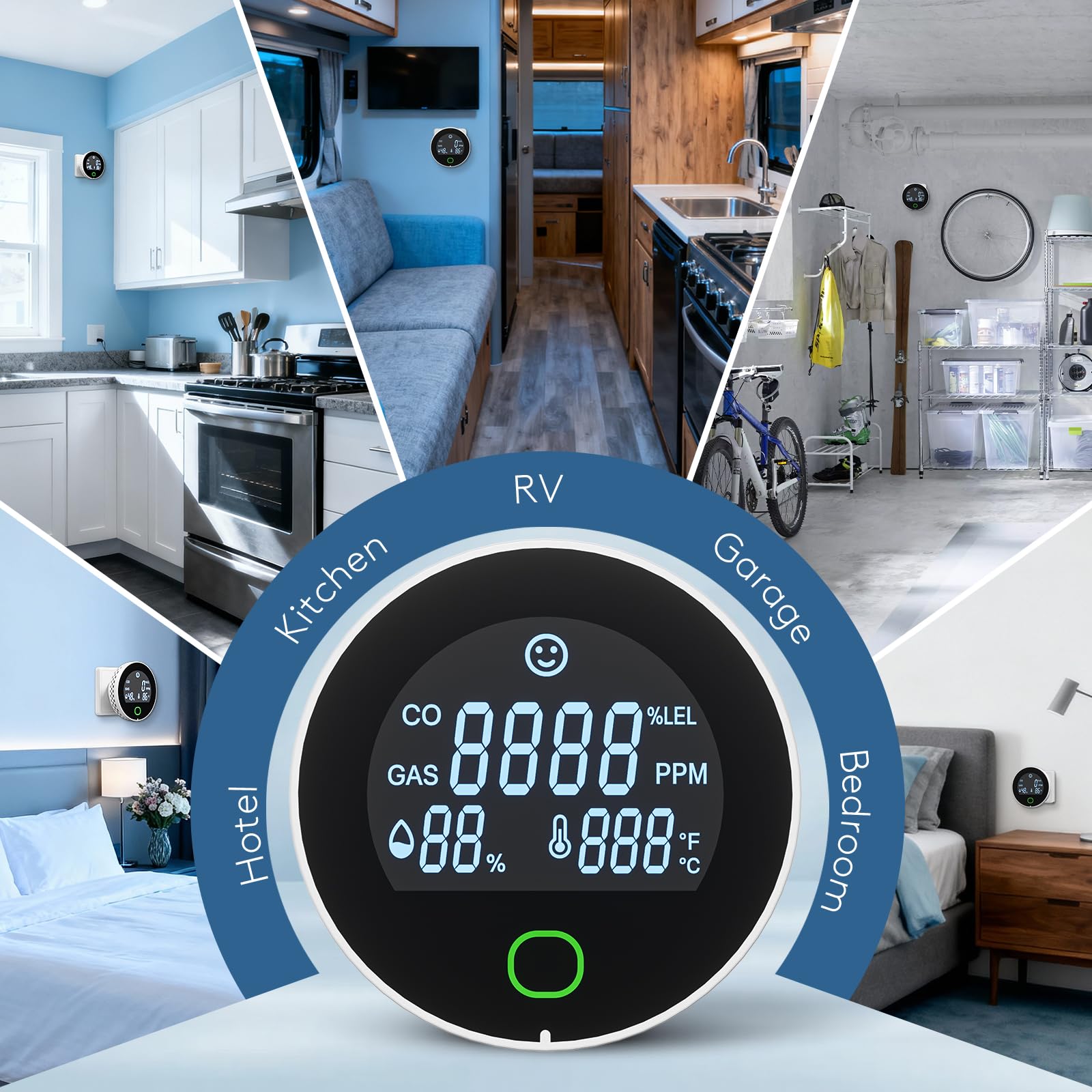 DOUSHIQIAN portable travel CO detector supports peace of mind