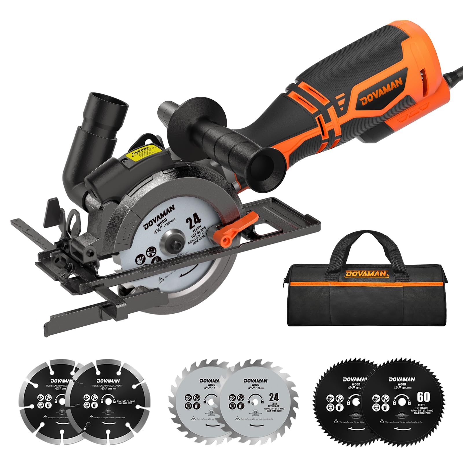 DOVAMAN circular saw with laser guide for precise straight cuts.