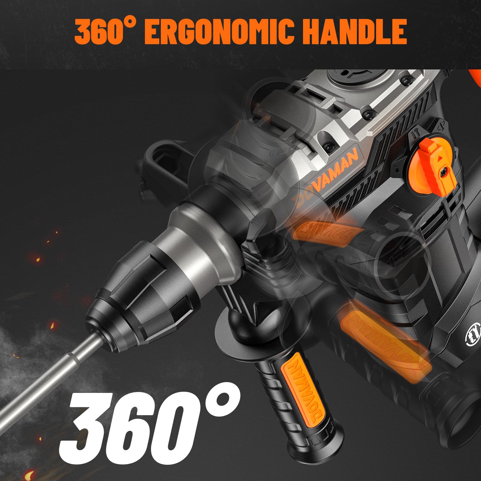 DOVAMAN RH15A includes chisels and bits for versatile tasks.
