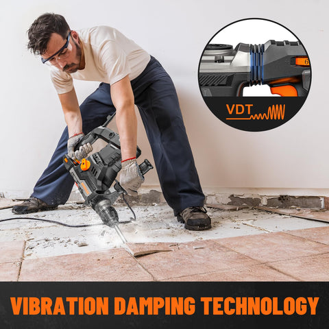 DOVAMAN RH15A in-use on concrete showing masonry drilling power.