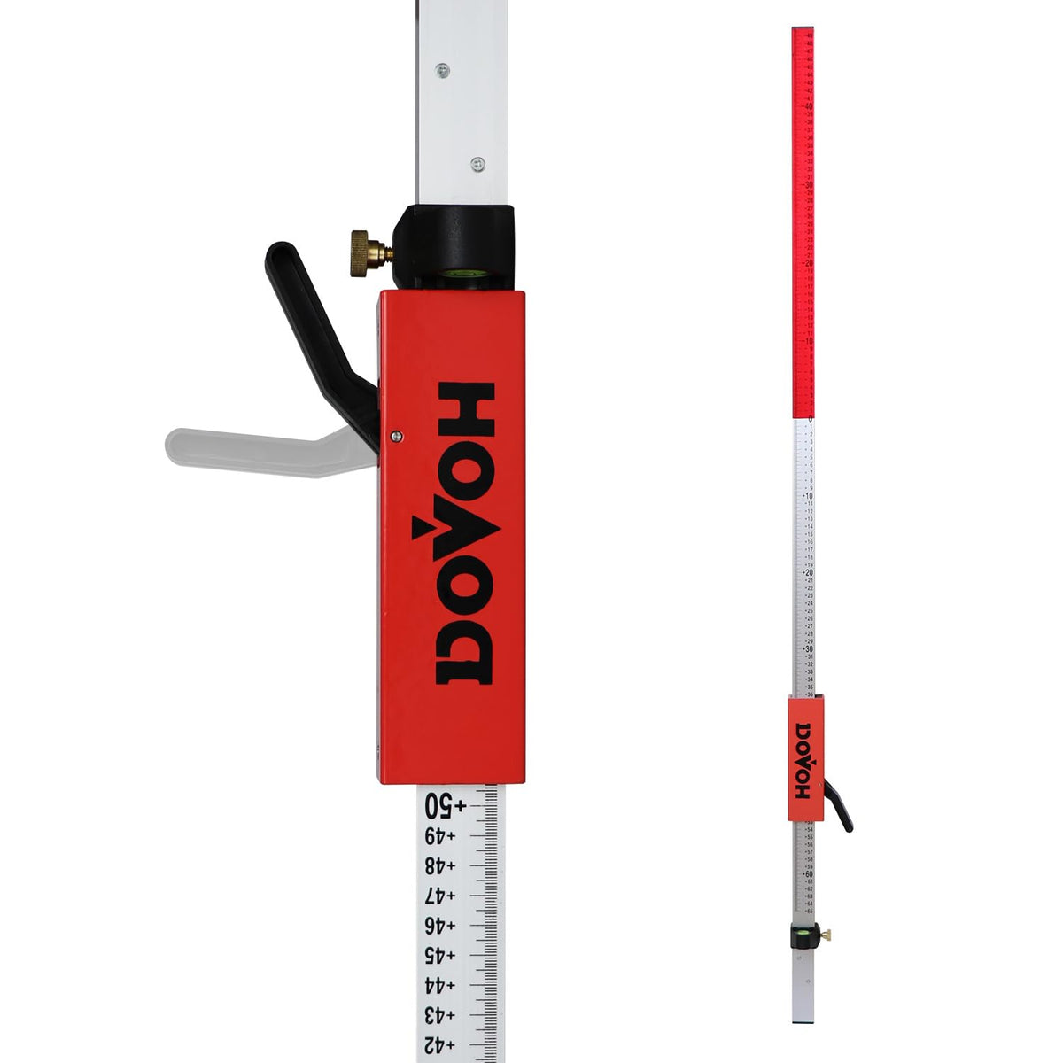 DOVOH DP2400 grade rod with laser receiver slider enabling precise height adjustments.