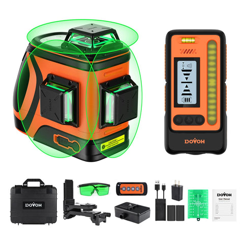 DOVOH H3-360G outdoor laser level visible in daylight for exterior alignment.