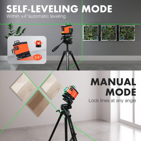 DOVOH K4-360G four-laser beams enable comprehensive room leveling from floor to ceiling.