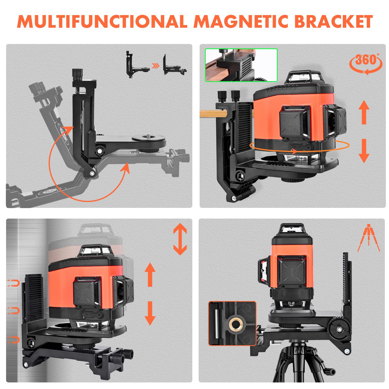 DOVOH K4-360G self-leveling mode delivers quick alignment for straight lines.