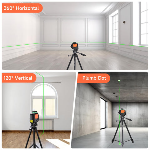 DOVOH PV-360G self-leveling display showing 360° horizontal line.
