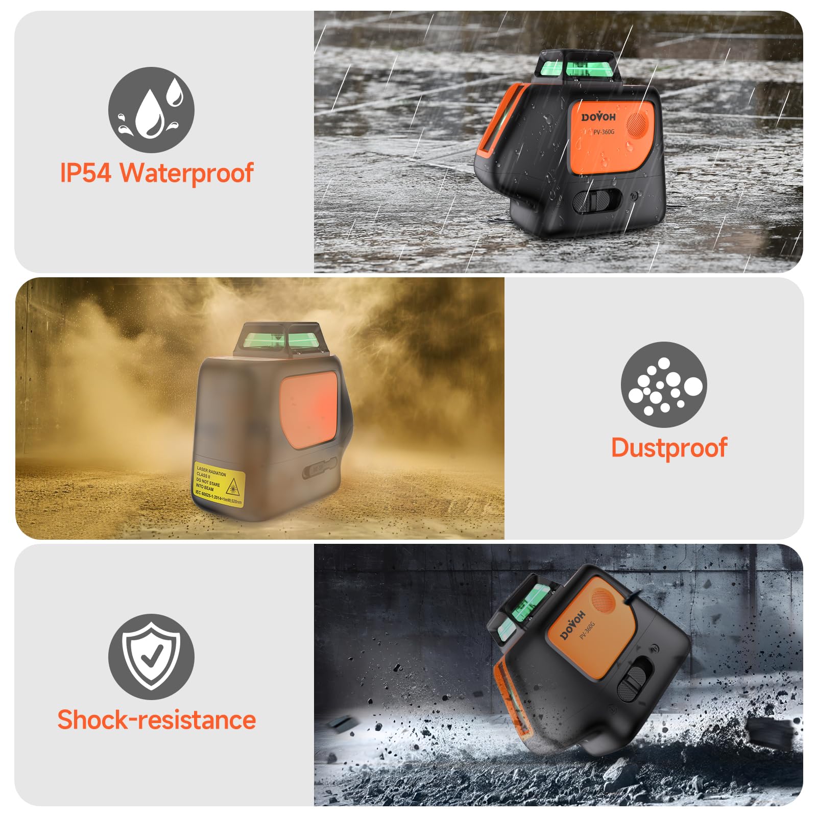 DOVOH tilt mode with angle lock for precise angled installations.