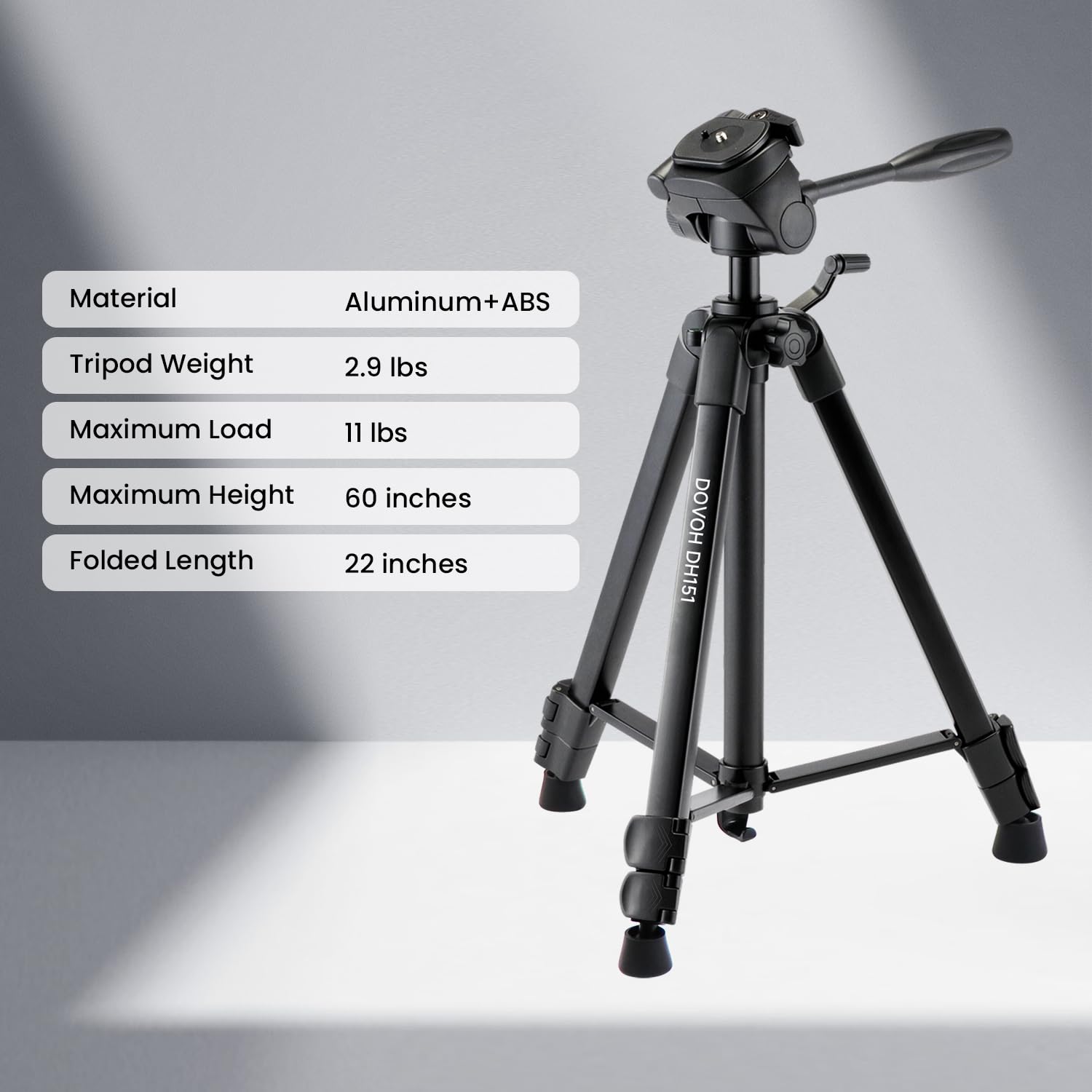 DOVOH tripod bubble level ensures accurate leveling during use.
