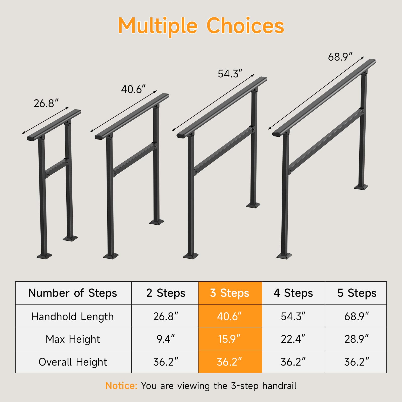 Dovov handrails for stair porch installation, simple retrofit for porches.