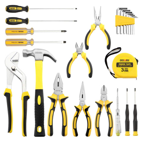 Dowell 24-piece tool set screwdrivers collection facilitates daily assembly tasks.