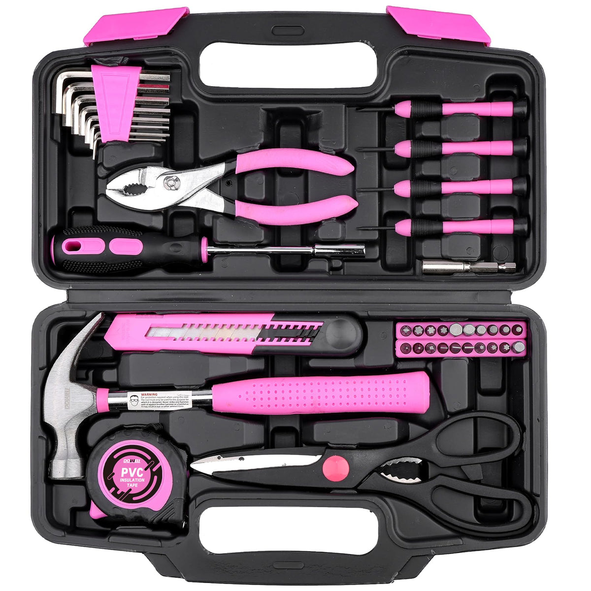 DOWELL 40-piece pink tool set with case for efficient home assembly