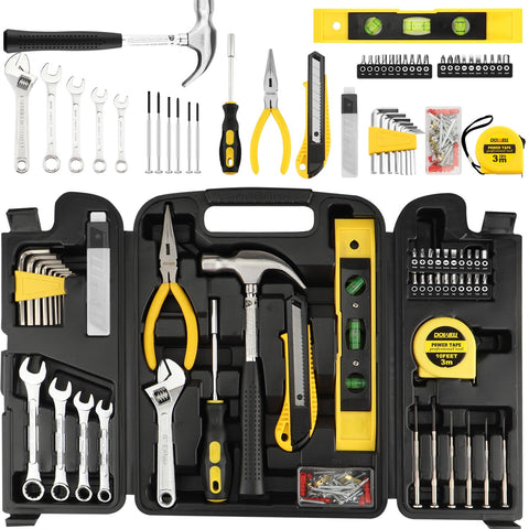 DOWELL 90-piece tool set in a compact case for easy transport.