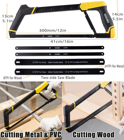 DOWELL hacksaw frame 10inch enables compact, accurate cuts in tight spaces