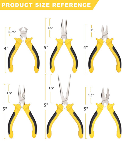 DOWELL mini bent nose pliers reach awkward angles safely