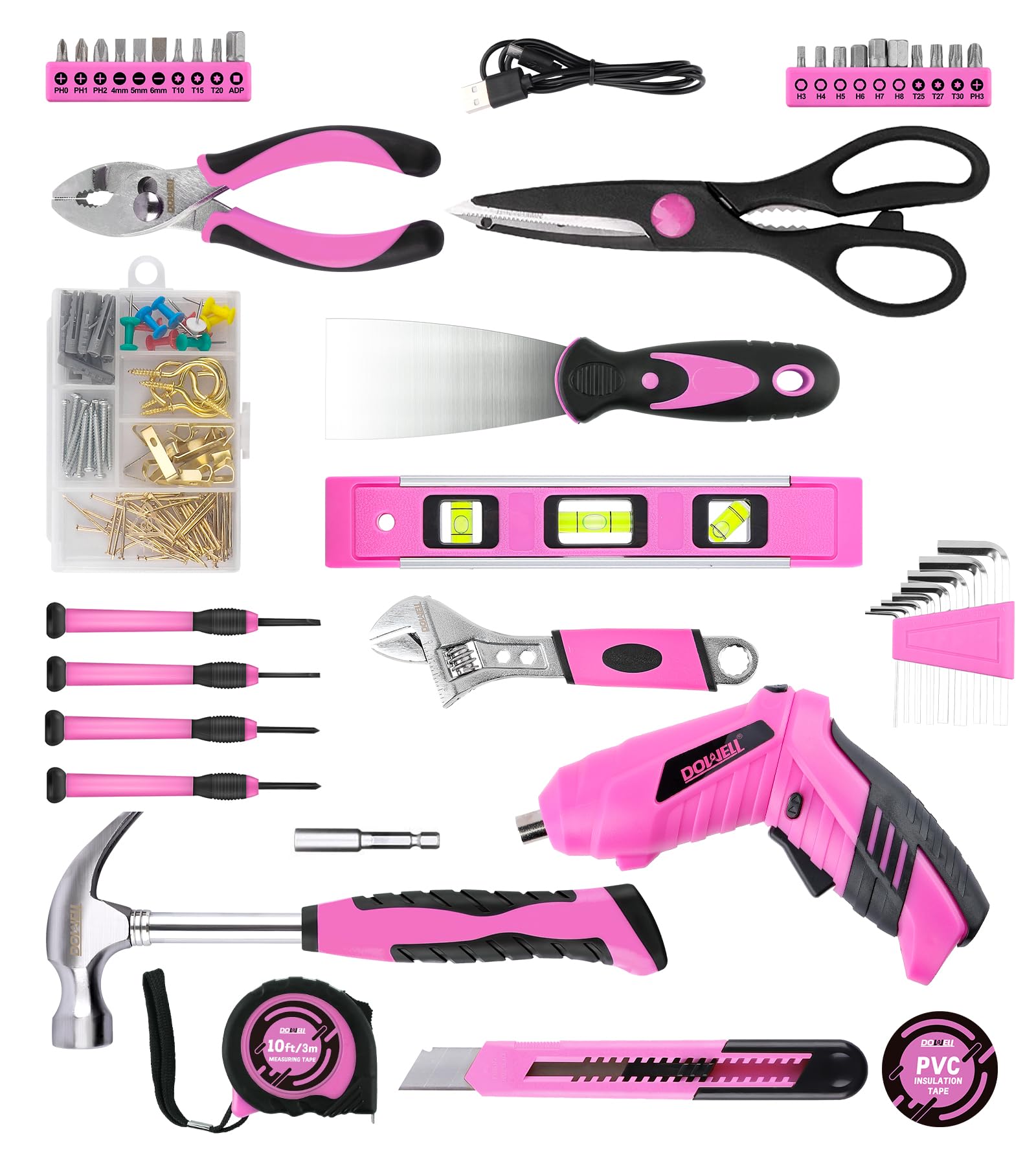 DOWELL pink storage case keeps tools organized and portable