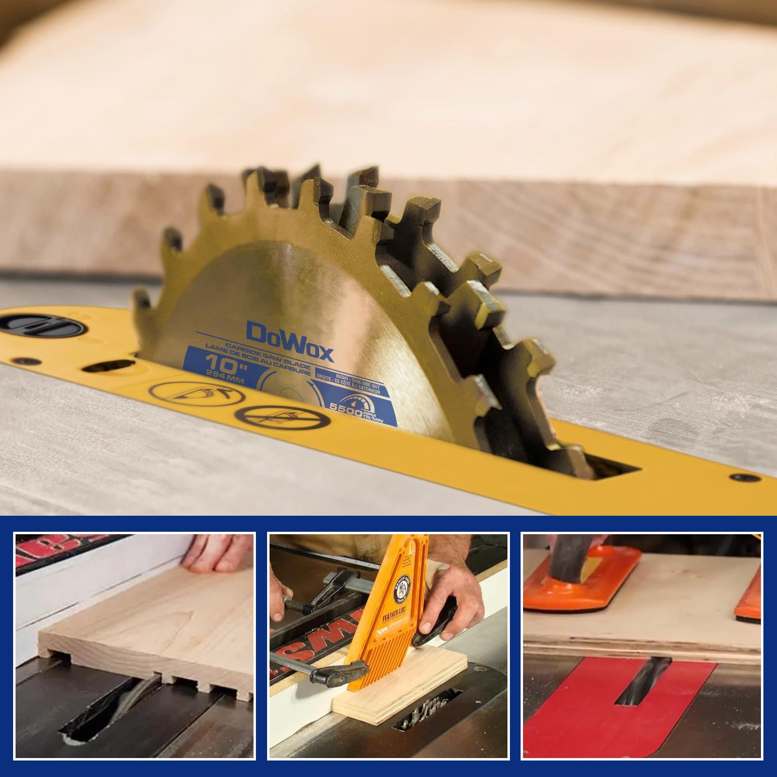 DOWOX 10in carbide dado chipper 1-16 inch for micro-adjustment.