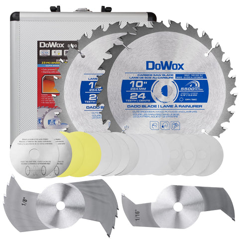 DOWOX 10in carbide dado outer blade for precise stack cuts.