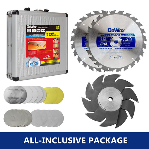 DOWOX dado width adjustment demonstrates customizable groove and rabbet sizing.