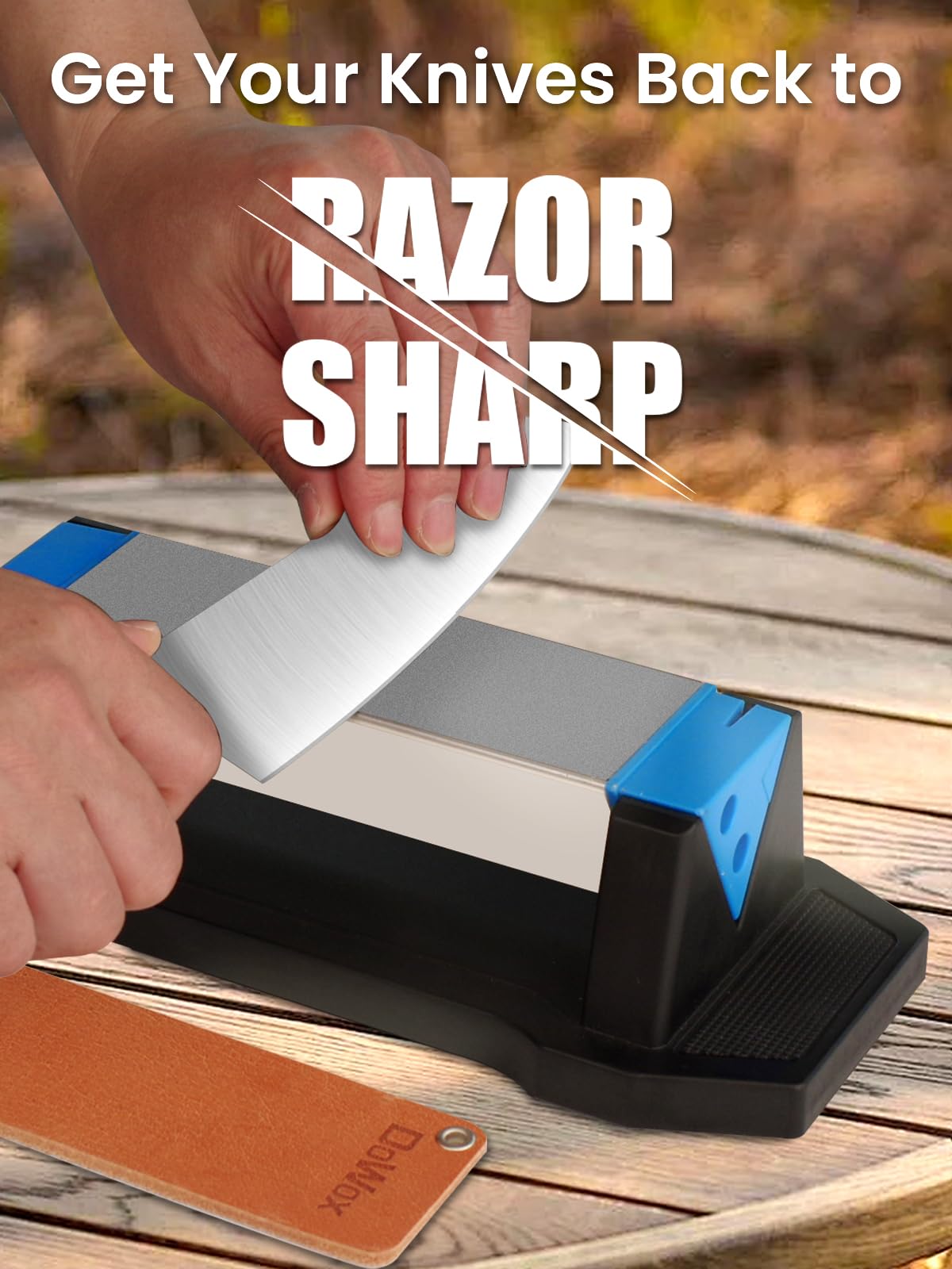 Dowox 400 grit delivers rough grinding to repair dull blades.