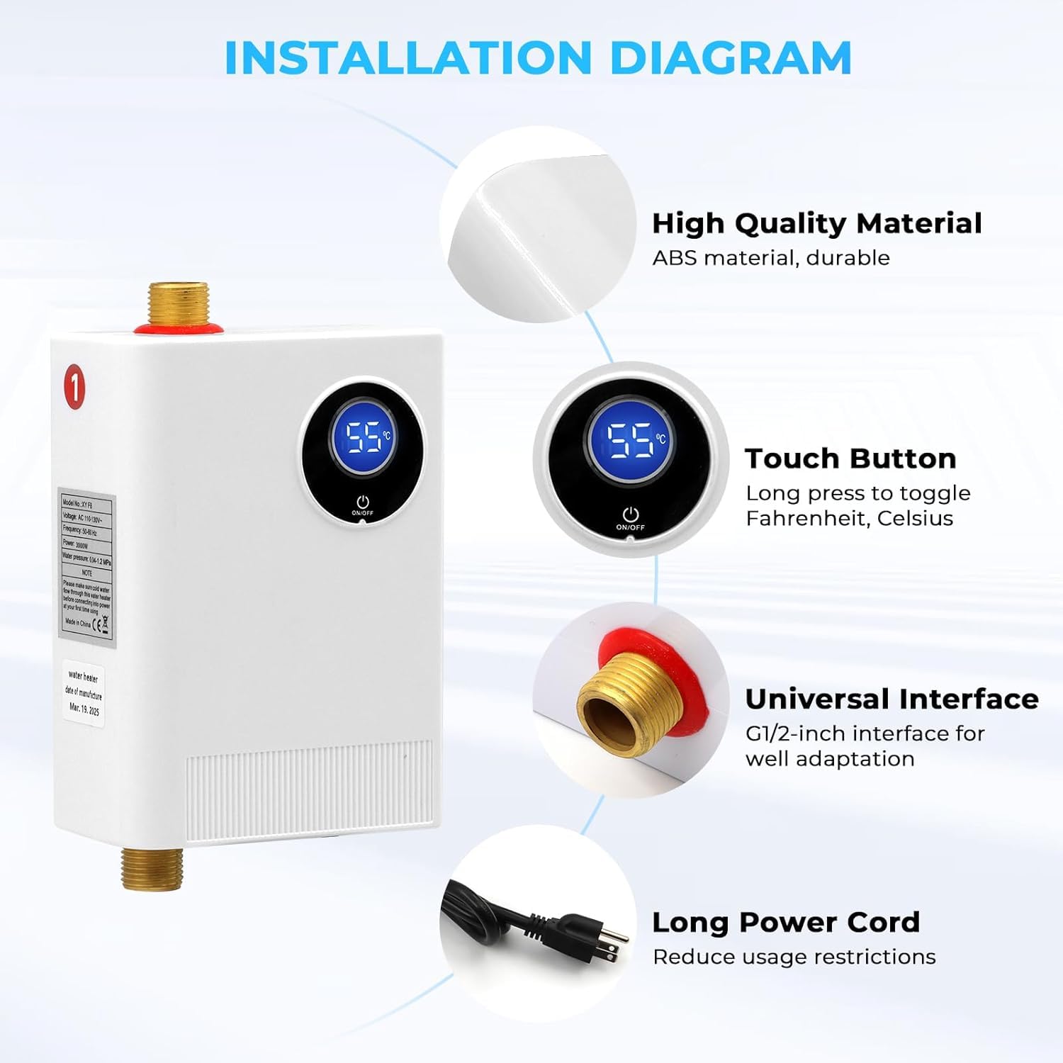 DOYXC safety features include IPX4 and leak protection.