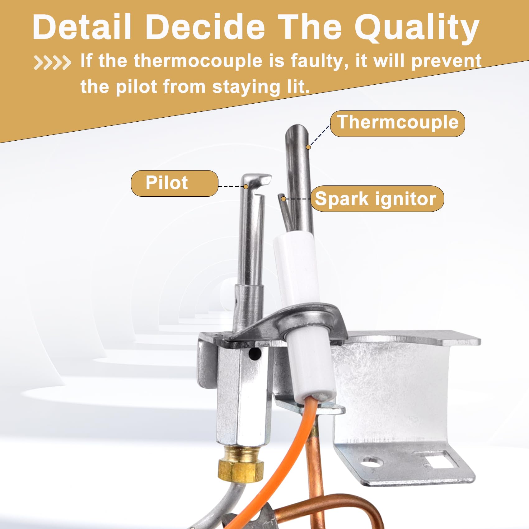 Dozont 9003542 pilot for Reliance, A.O. Smith, Kenmore models ensures reliable ignition.