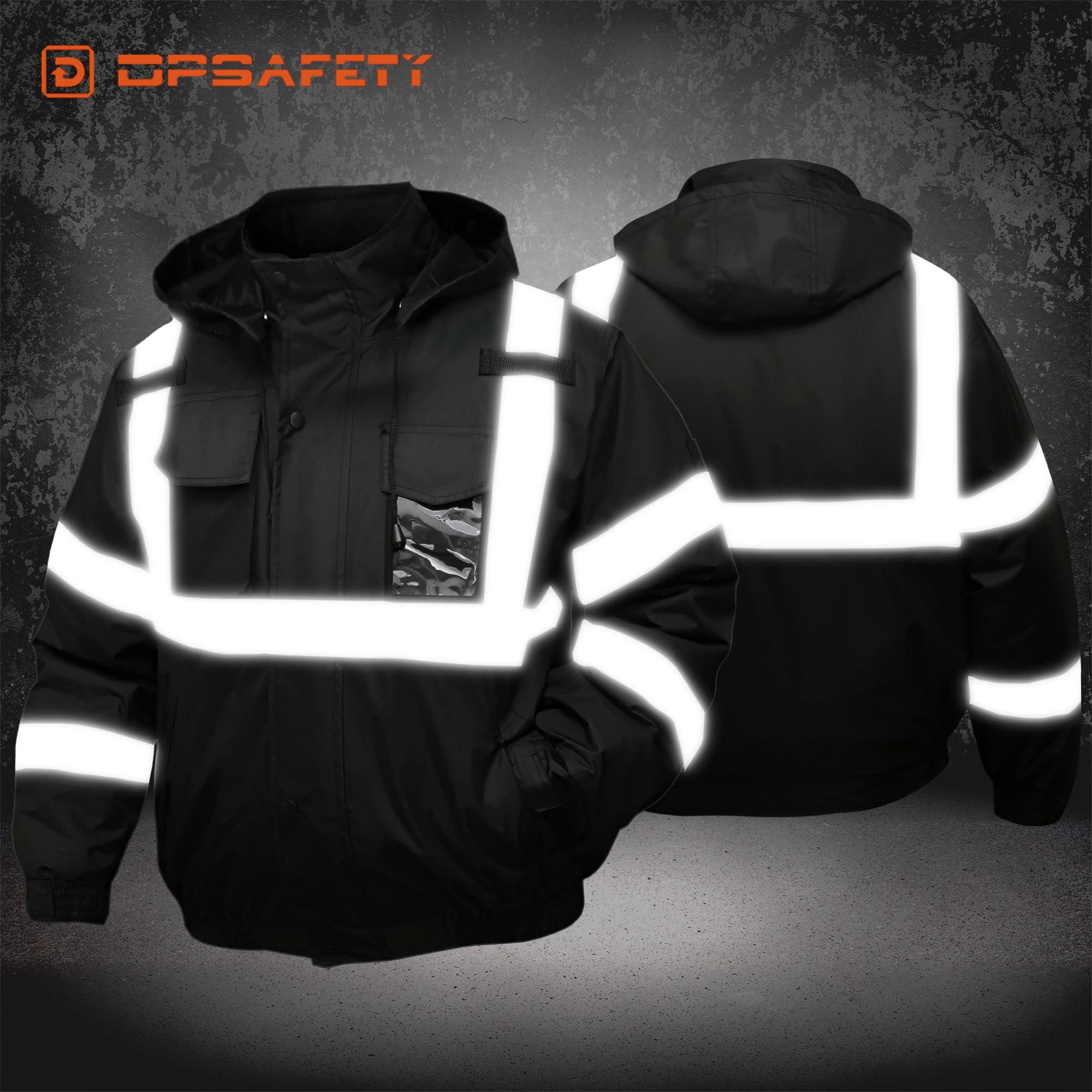 DPSAFETY hi-vis 360-visibility banner for daytime and low-light safety.