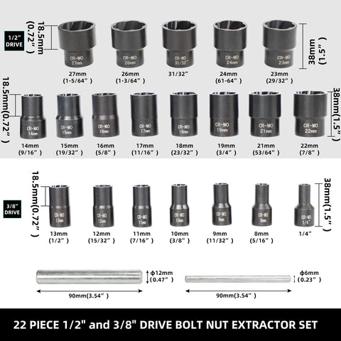 DPTOOL 1/2-inch drive sockets provide strong leverage for tough bolts