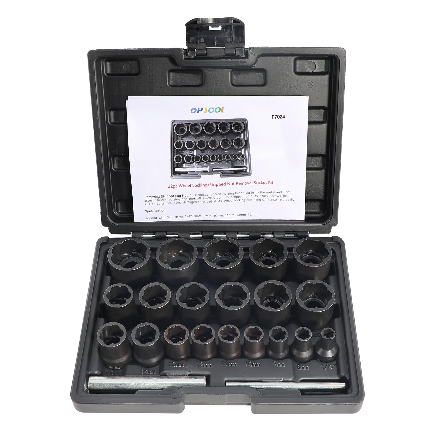 DPTOOL bolt extractor case keeps tools organized for quick on-site repairs