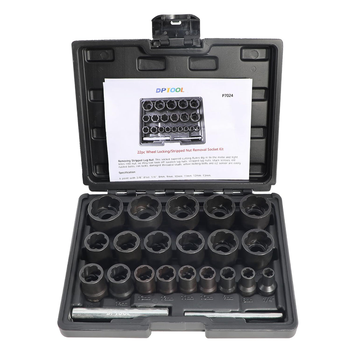DPTOOL bolt extractor case keeps tools organized for quick on-site repairs