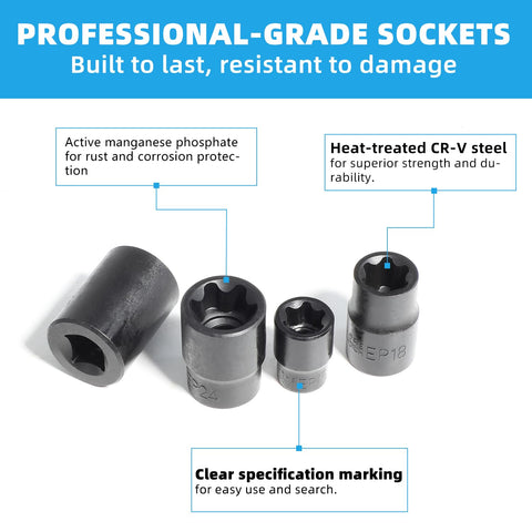 DPTOOL chrome vanadium sockets built for durability