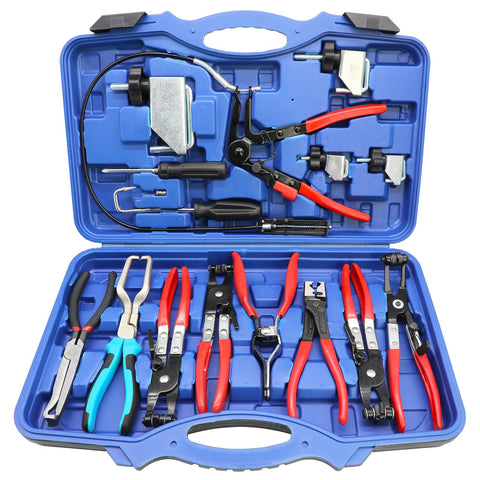 DPTOOL hose clamp pliers set helps speed up clamp removal in tight spaces.