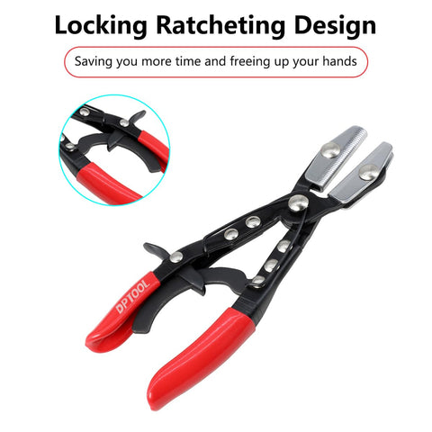 DPTOOL hose pinch-off pliers jaws serrated for stable, parallel clamping