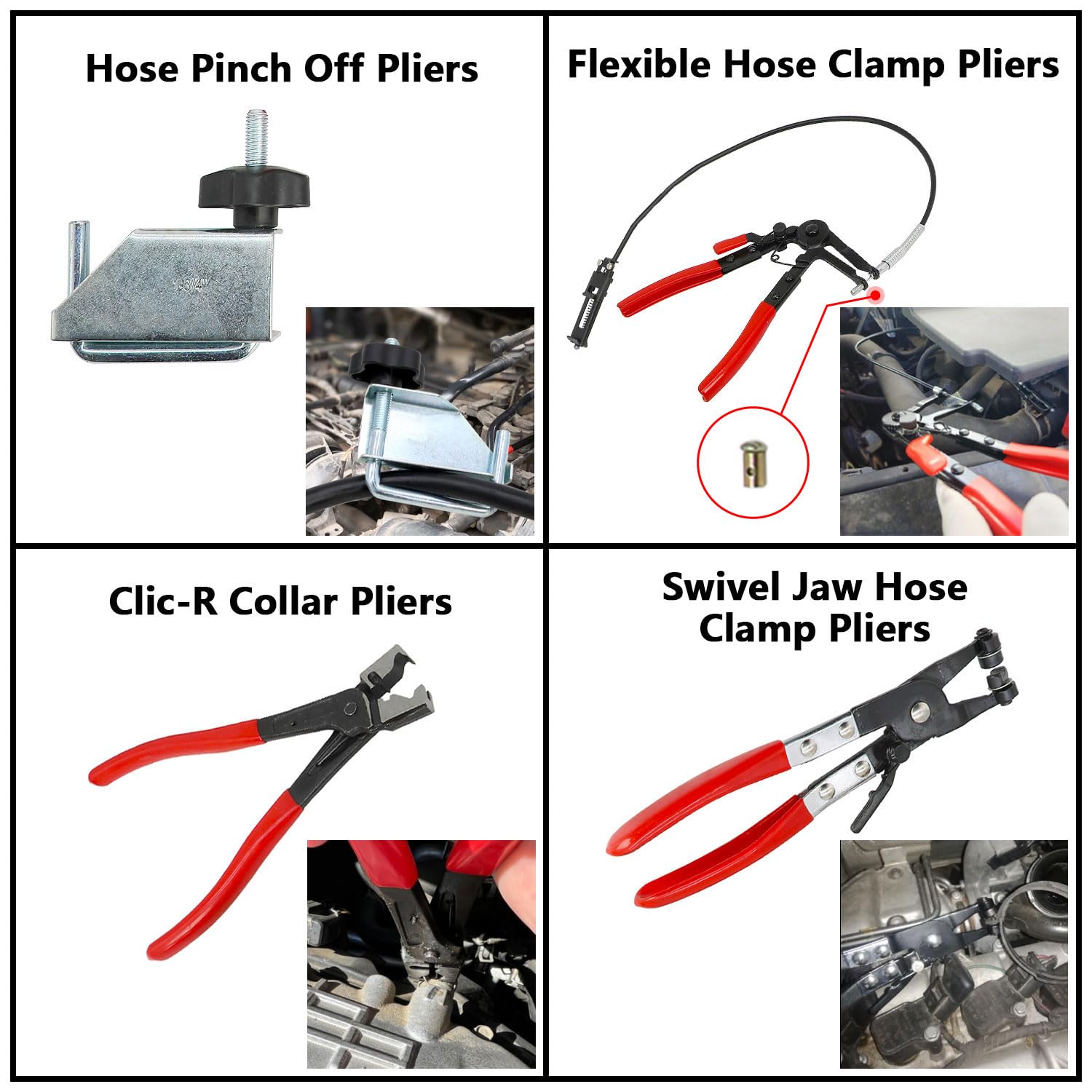 DPTOOL swivel jaw spring wire clip pliers secure clamps during removal.