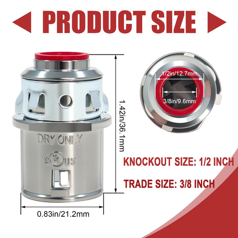 Dpwrrot 3/8 inch snap-in connectors secure cables without screws.
