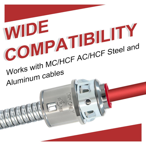Dpwrrot universal MC HCF connectors support both steel and aluminum cables.