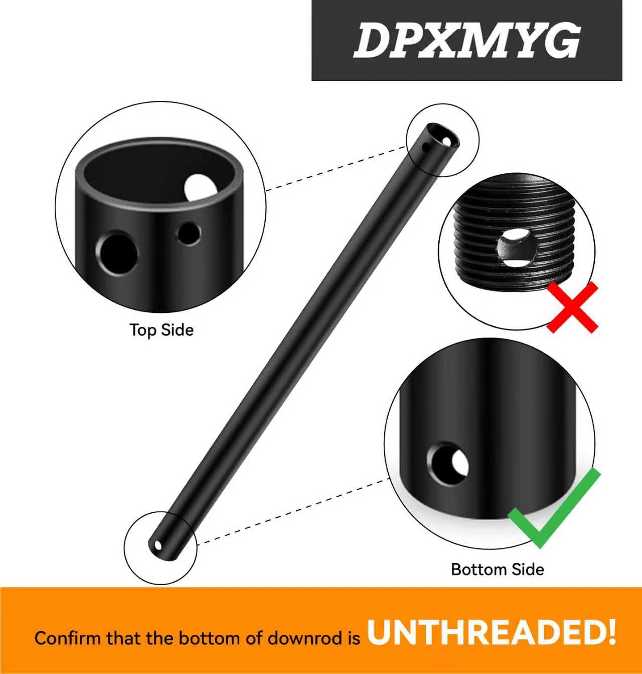 DPXMYG downrod with extension cable included for convenient wiring