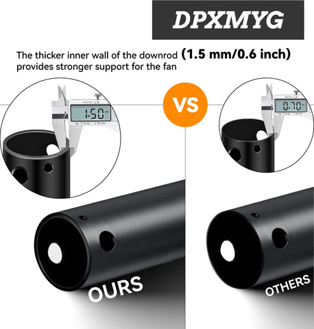 DPXMYG 1-inch outer diameter downrod provides sturdy support
