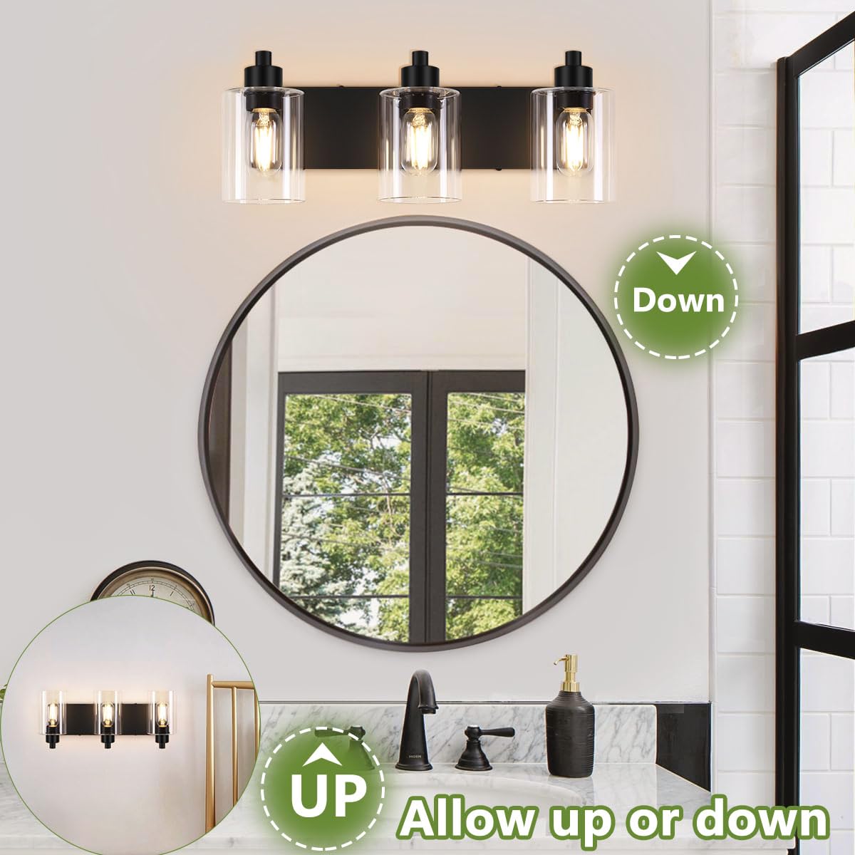 Dpyrrhic dimmable vanity light compatible with dimmer switches