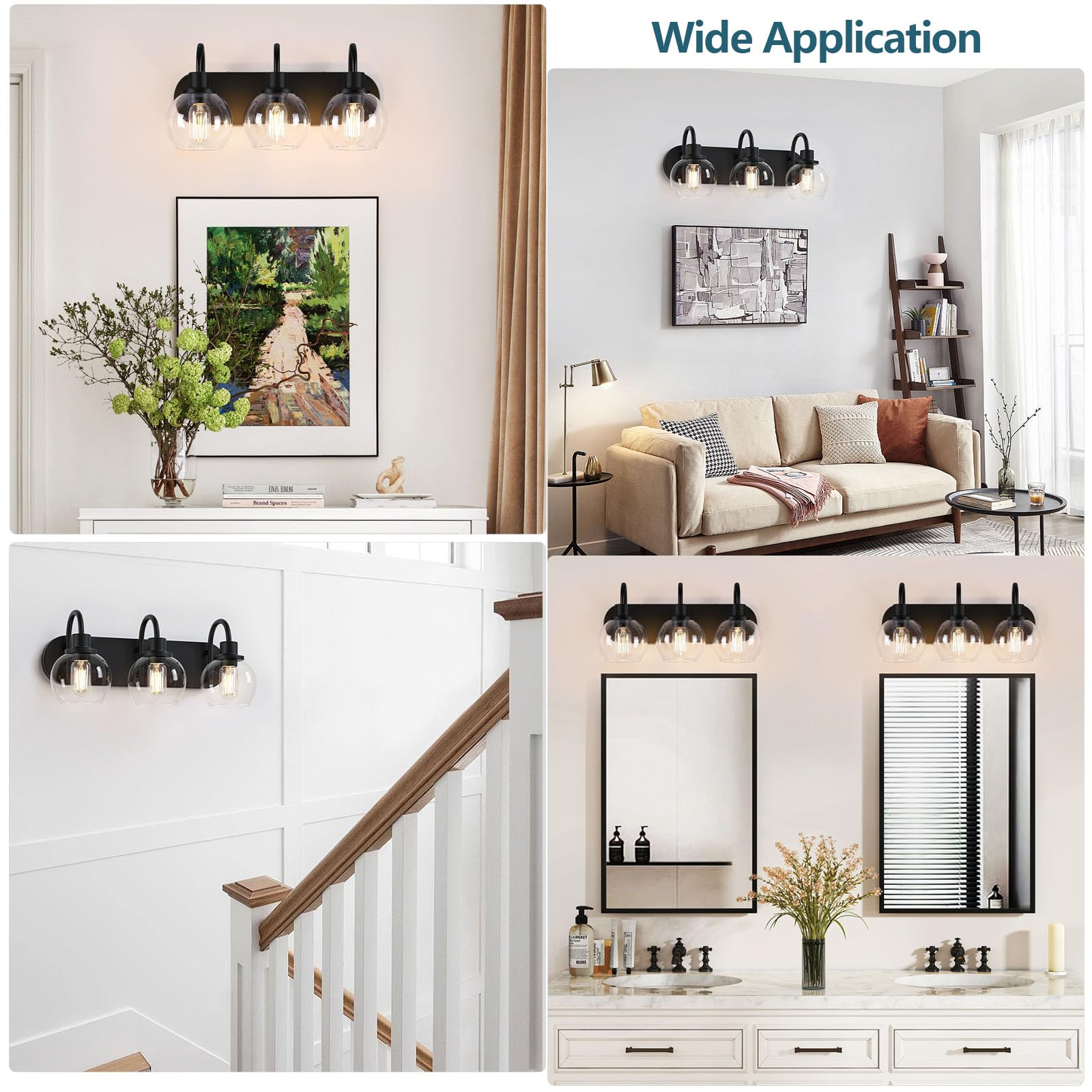 Dpyrrhic vanity light showing compatibility with dimmers and E26 bulbs