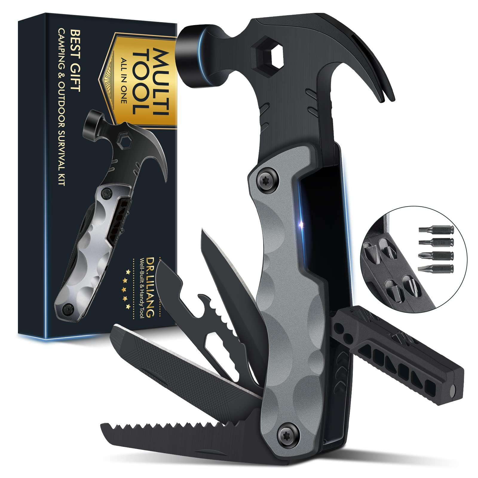 DR.LILIANG multitool hammer front view, compact design for on the go repairs.
