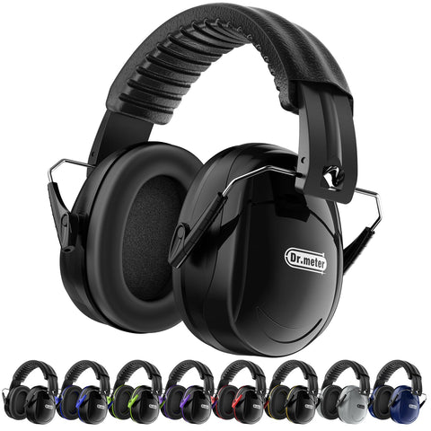 Dr.meter ear muffs folded compact for on-the-go use and storage.