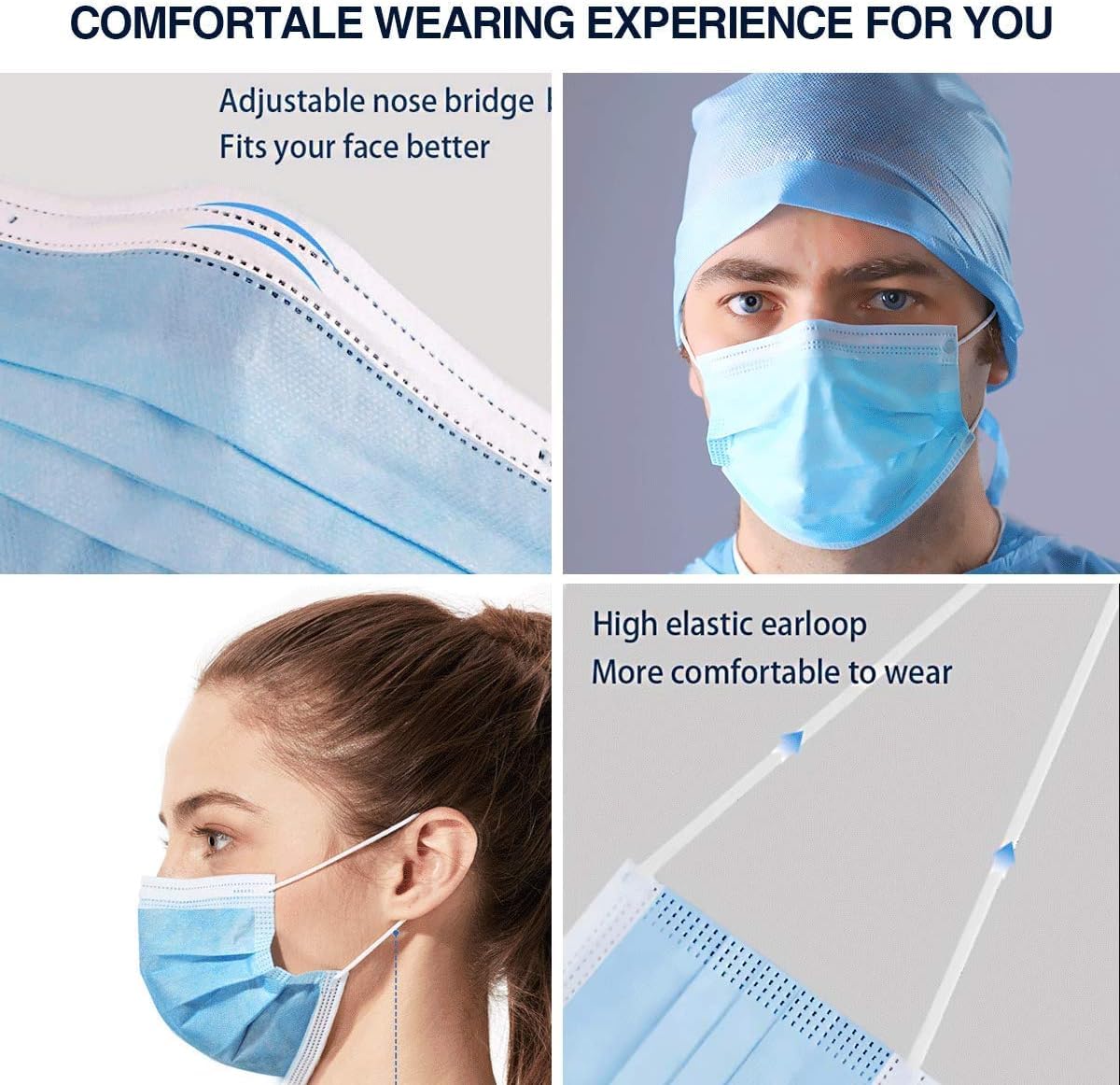 DR.MOXA Universal earloops and nose clip; flexible fit for many faces.