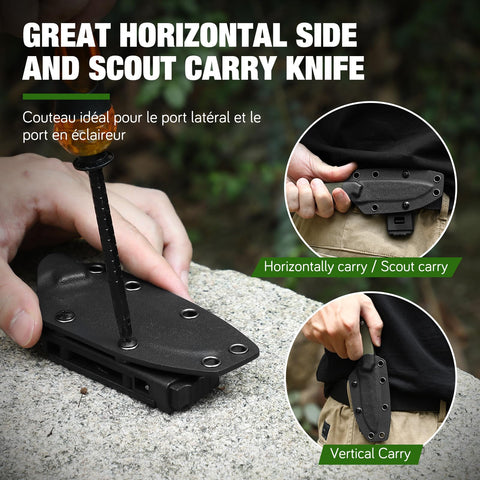 Drachenader clip-lock mechanism secures the knife during carry