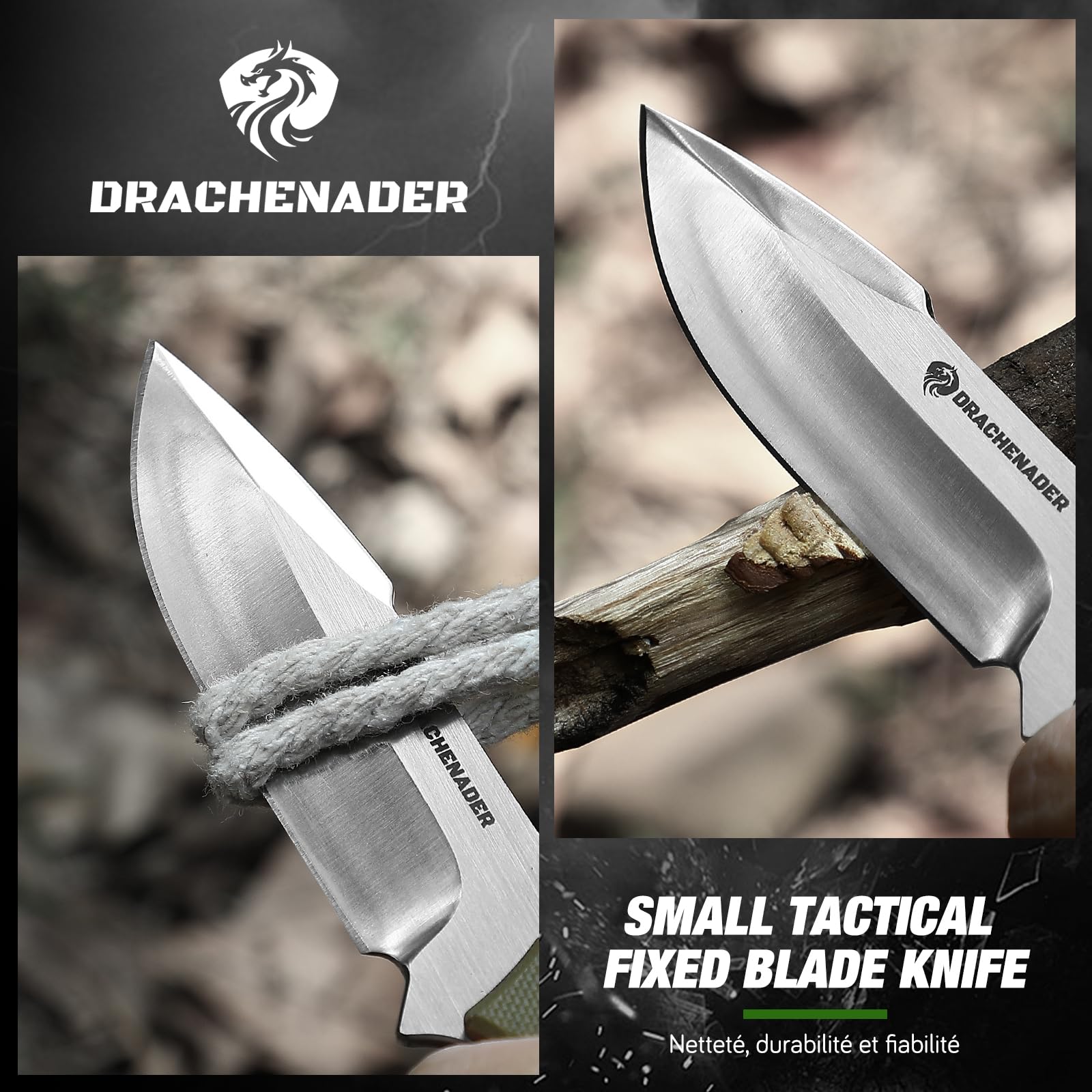 Drachenader drop-point blade design for versatile control in everyday tasks