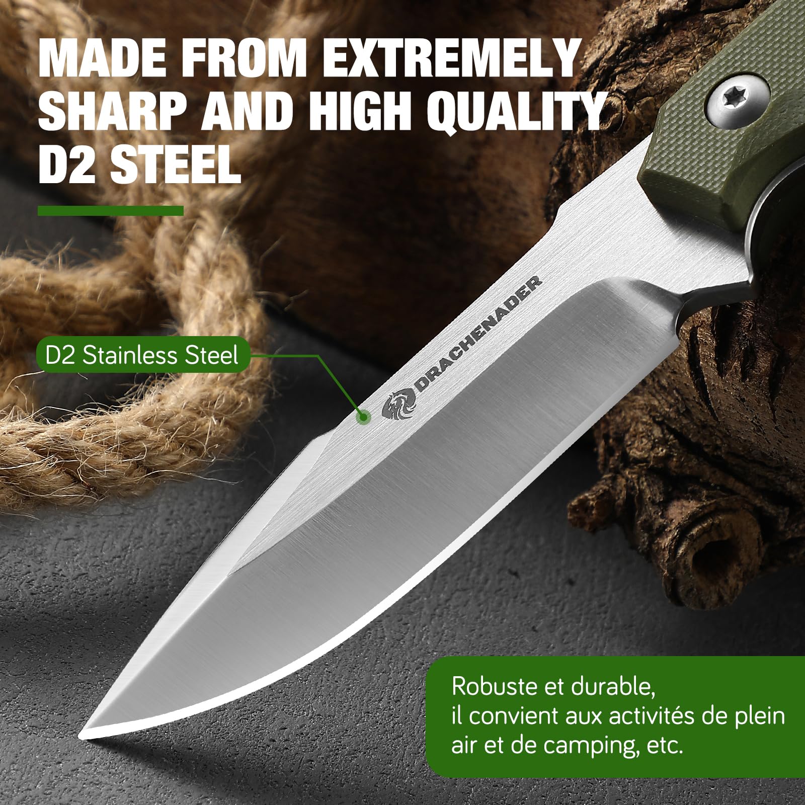 Drachenader Kydex sheath with adjustable spacer for secure belt carry