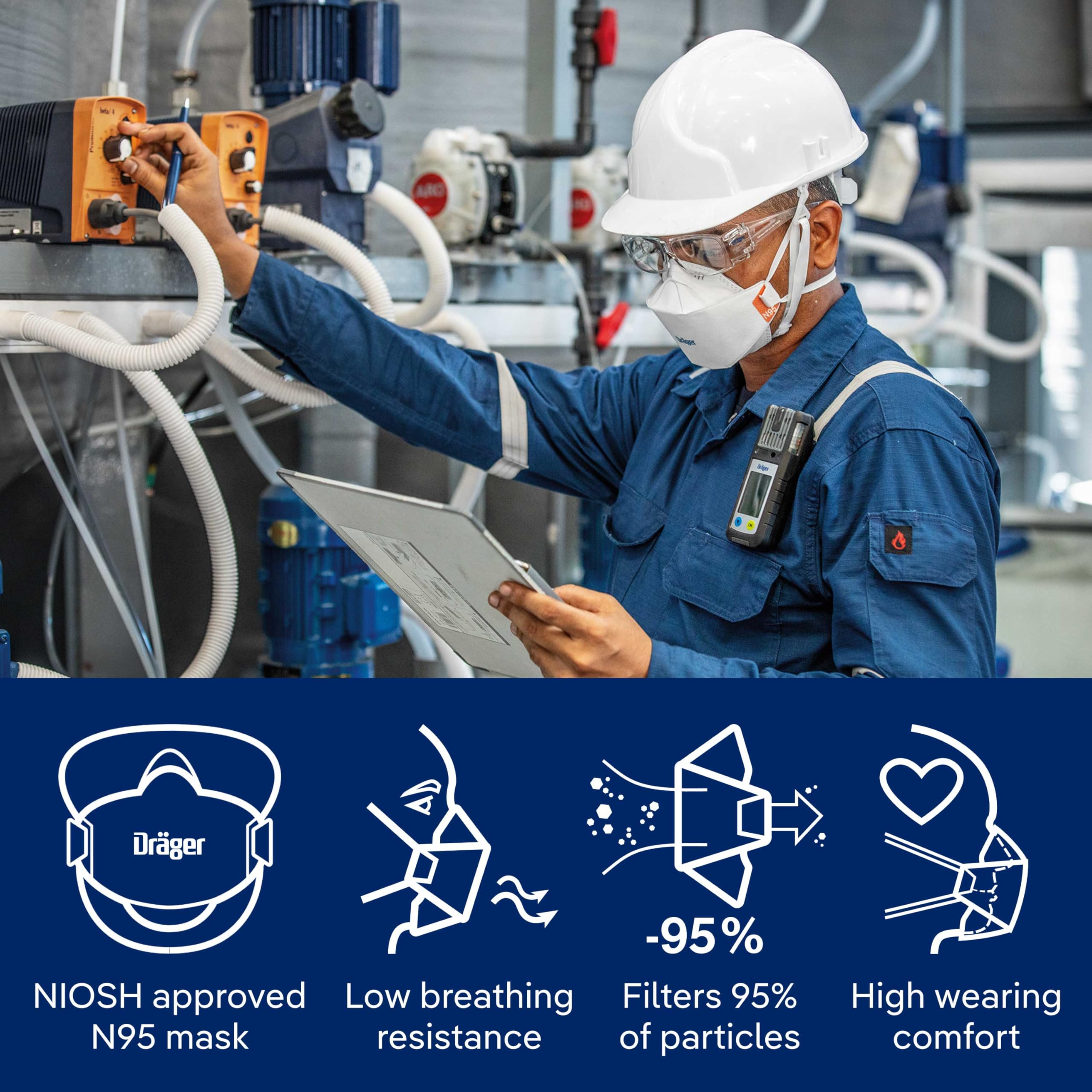Dräger X-plore 1950 filter material CoolSAFE ensures comfortable airflow