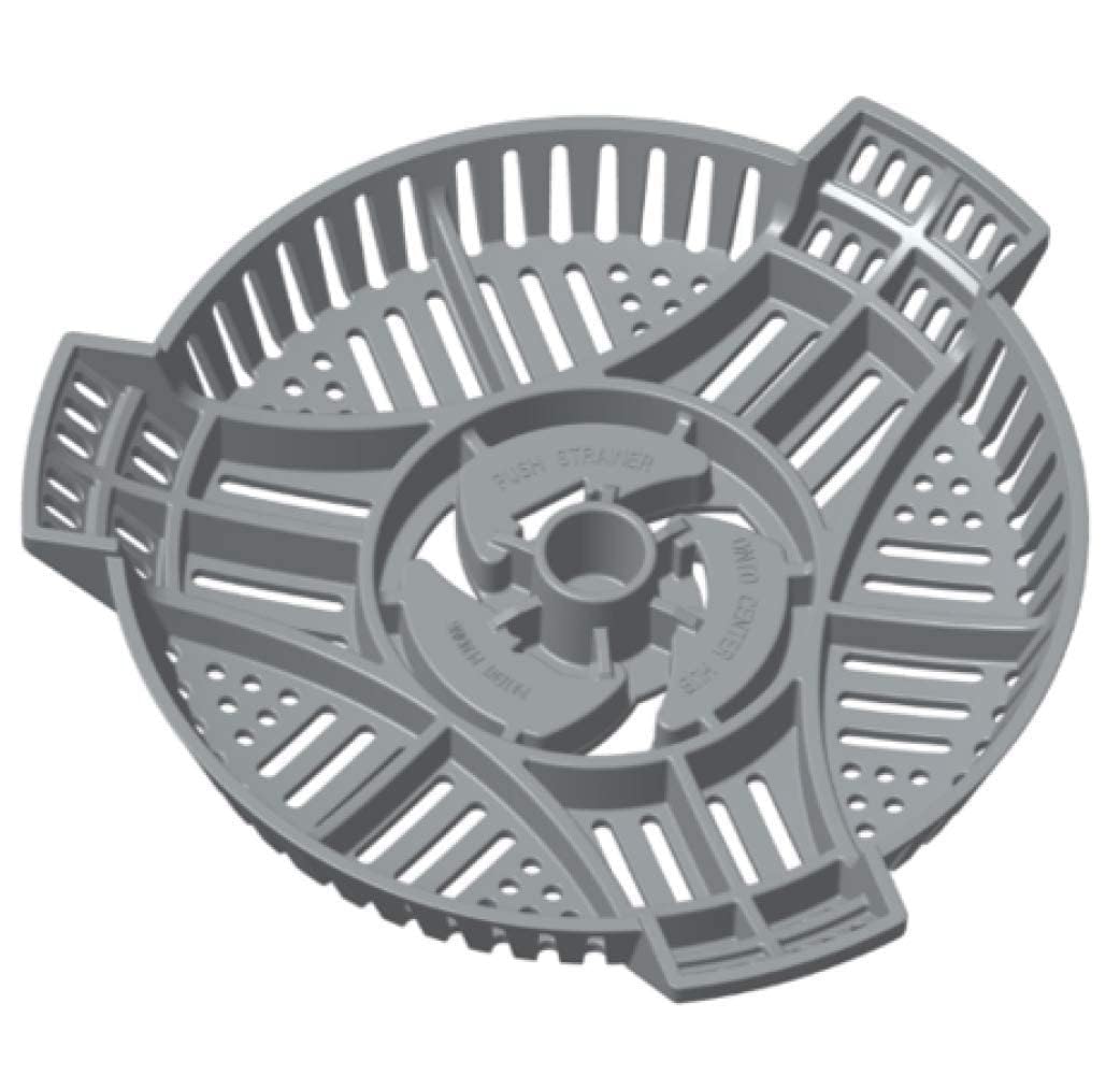 Fits round drains up to 8.5 inches and square to 6 inches.