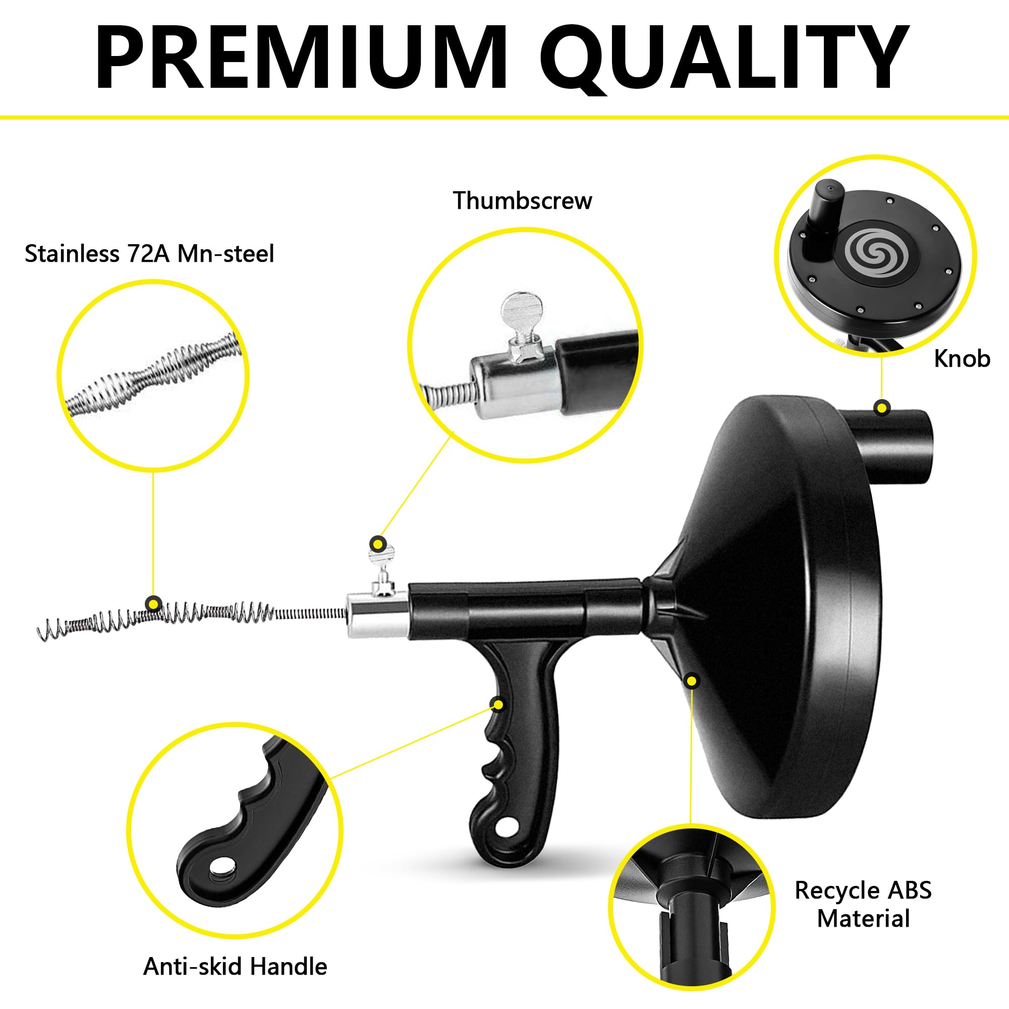 Drainsoon flexible steel cable reaches deep clogs with precision.