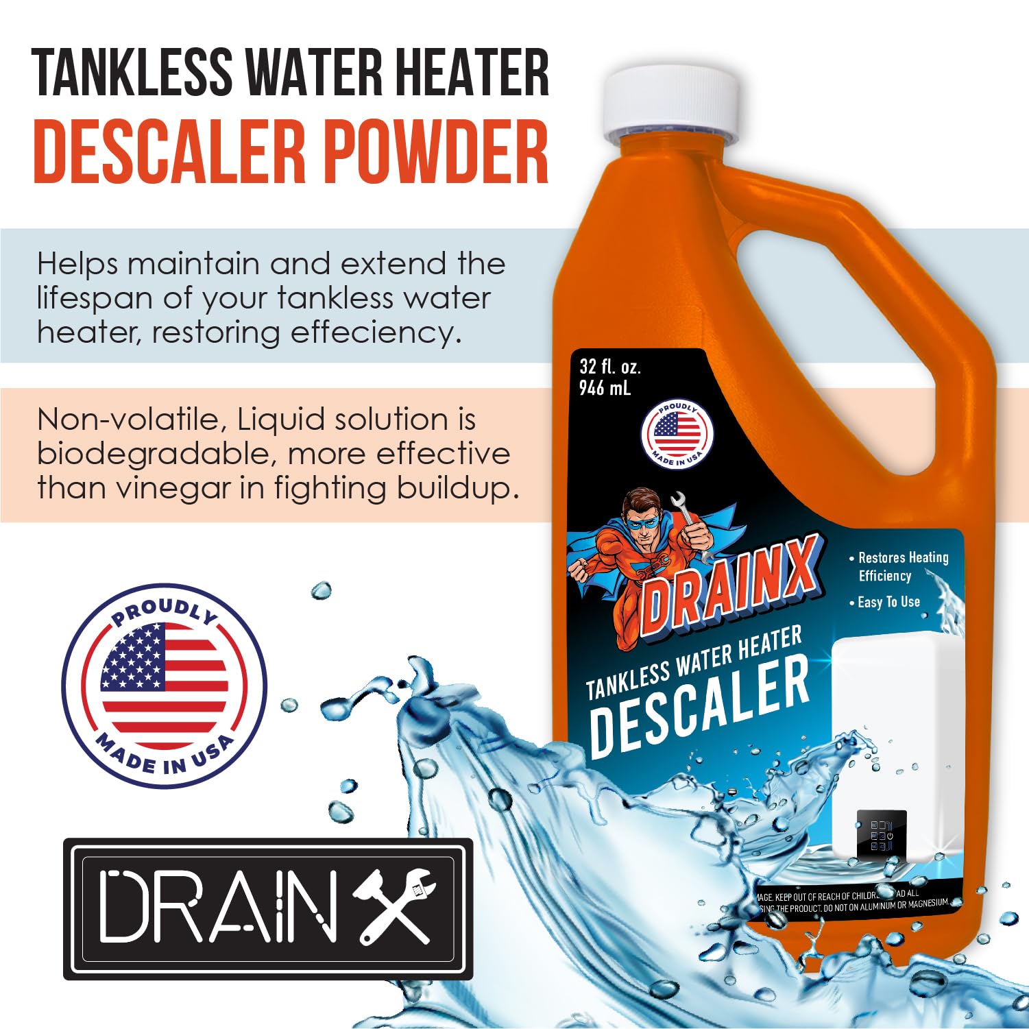 DrainX pump top view highlights compact, reliable design