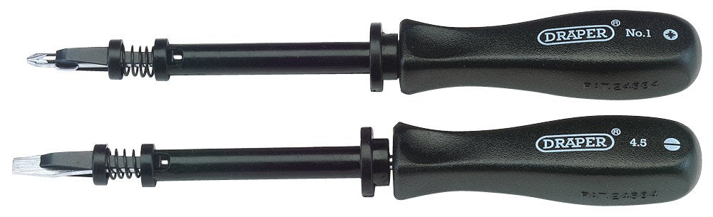 Draper Expert 2-Piece flathead and PZ screwdrivers with ergonomic handle for precise work